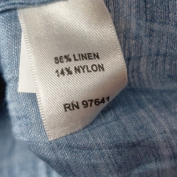 J Jill Linen Nylon Blend V Neck Tunic Women's Size Large Bell Sleeve Crinkle - Picture 4 of 4